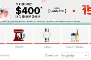 Linio: cupón de $400 para tu segunda compra y 15 msi con Santander