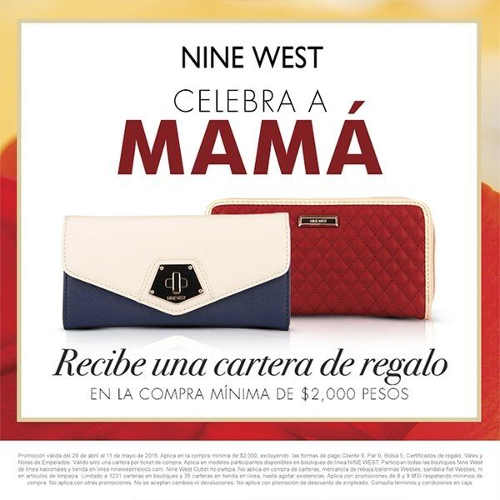 Nine West: promoción día de las madres cartera gratis