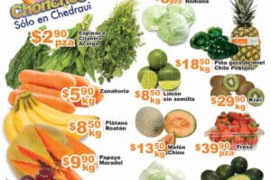 Chedraui: frutas y verduras 21 y 22 de junio