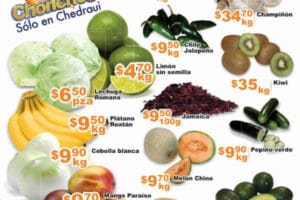Chedraui: frutas y verduras 28 y 29 de junio