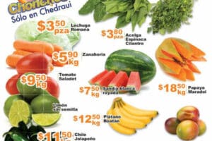 Chedraui: frutas y verduras 14 y 15 de junio