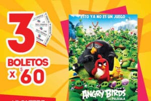 Cinemex: 3 boletos por $60 funciones matineé Angry Birds