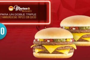 Mcdonald’s: cupón 2 Hamburguesas triples con queso a $50 junio 14