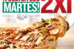 Papa John’s Pizza: 2×1 en pizzas todos los martes