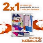 Temporada Naranja en La Comer 2×1 en lencería, corsetería, medias y pijamas