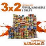 Temporada Naranja La Comer 3×2 en atún, mayonesas y chiles enlatados