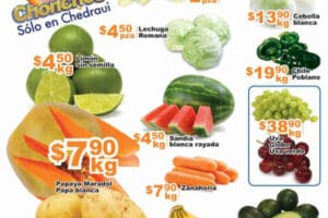 Chedraui: frutas y verduras 19 y 20 de julio