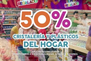 Promoción Julio Regalado 2016: 3×2 en cremas y 50% en cristalería y plásticos