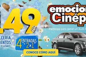Promoción Emociones Cinépolis 2016: 4 Boletos al 2×1, Smarphones y Audi A4