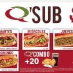 Promoción Quiznos Sub del Día por $44 + $20 en Combo