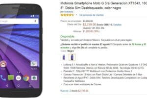 Amazon: Smartphone Moto G 3ra Generacion, Doble Sim $2,799