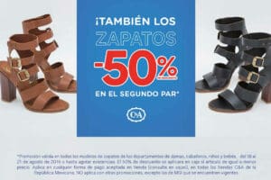 C&A: 50% de descuento en el segundo par de zapatos