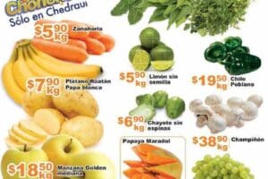 Chedraui: frutas y verduras 9 y 10 de agosto