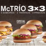 McDonald's nuevos McTríos 3x3 (hamburguesa + papas medianas + refresco refill)