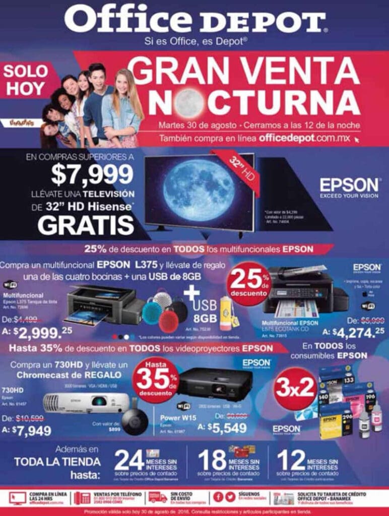 Office Depot: Venta Nocturna 30 de Agosto 2016