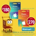 Walmart descuentos en tarjetas iTunes