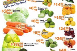 Chedraui: frutas y verduras 13 y 14 de septiembre