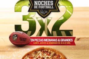 Papa John’s: 3×2 en pizzas jueves, domingos y lunes por la NFL