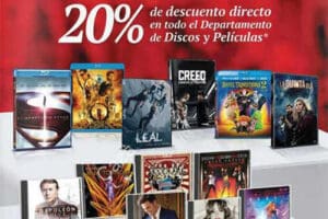 Sanborns: 20% de descuento en películas y discos