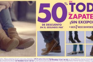 Suburbia: zapatos 50% de descuento en segundo par