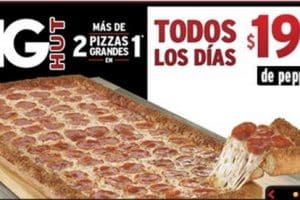 Pizza Hut: Big Hut de Pepperoni a $199