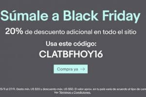 Black Friday 2016 eBay: cupón 20% de descuento