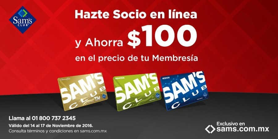 El Buen Fin Sam's Club: ahorra $100 en membresia Sams