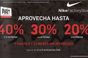 Ofertas del Buen Fin 2016 en Nike Factory Store