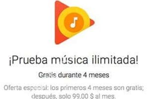 4 meses GRATIS de Google Play Música para nuevos Usuarios