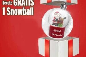 Promoción Pizza Hut Coca-Cola Gratis Adorno Navideño Snowball