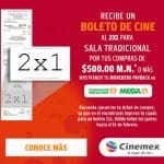 2×1 en Cinemex al comprar $500 en Comercial Mexicana y Mega