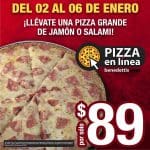 Benedettis pizza grande de jamón o salami a $89 del 2 al 6 de enero