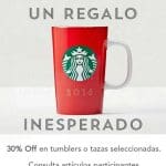 Starbucks 30% de descuento en tumblers y tazas selecciondas