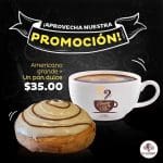 El Globo Café americano grande más pan dulce a $35
