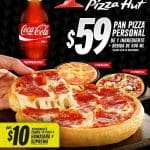 Pizza Hut pan pizza personal más refresco de 600 ml a $59