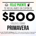Soriana cupón de $500 pesos y mas ofertas del 17 al 21 de marzo