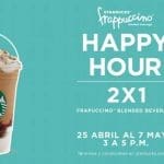 Happy Hour Starbucks 2×1 en frappuccinos del 25 de abril al 7 de mayo