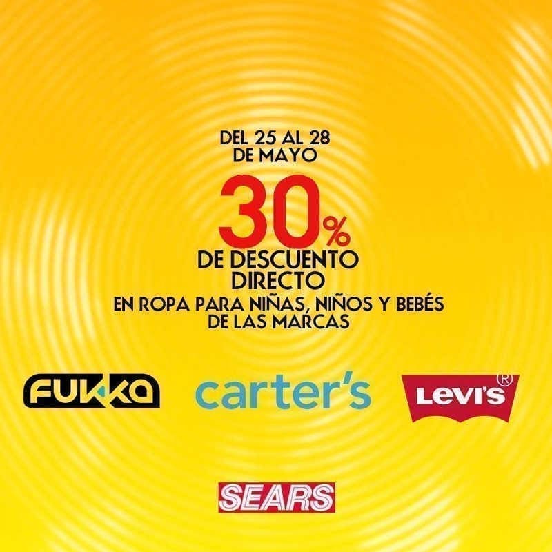 Sears: 30% de descuento en ropa bebés y niños del 25 al 28 de mayo