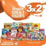 La Comer Temporada Naranja 2017 3×2 en todos los Cereales o Yogurts
