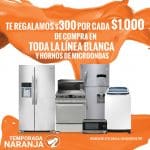 Temporada Naranja La Comer $300 de descuento por cada $1,000 en Línea Blanca y Hornos de Microondas