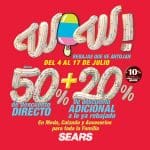 Sears rebajas 50% de descuento + 20% adicional del 6 al 17 de Julio