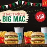 McDonalds Cupón de 2 McTríos de Big Mac a $99