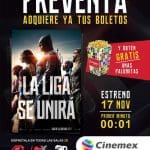 Cinemex palomitas gratis comprando boletos preventa Liga de la Justicia