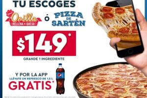 Domino’s: Pizza Orilla Rellena de Queso o de Sartén + Refresco a $145