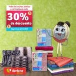 Soriana Mercado 30% de descuento en cojines, toallas y cortinas para baño