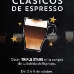Starbucks TRIPLE STARS comprando bebida de Espresso del 2 al 8 de octubre