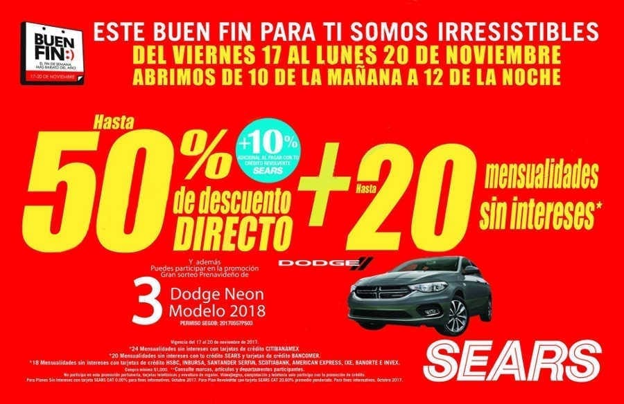 Ofertas Del Buen Fin 2017 En Sears Promocion Descuentos