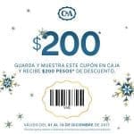 C&A: Cupón $200 pesos de Regalo en compras mínimas de $1200