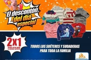 Chedraui: Descontón de 2×1 en suéteres y sudaderas 14 de diciembre