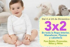 Sears: 3×2 en Ropa Interior, Mamelucos, Pijamas y Calcetería para Bebés, Niños y Niñas